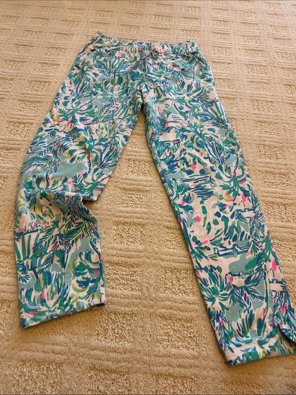 Lilly Pulitzer Aqua Multi Printed Joggers